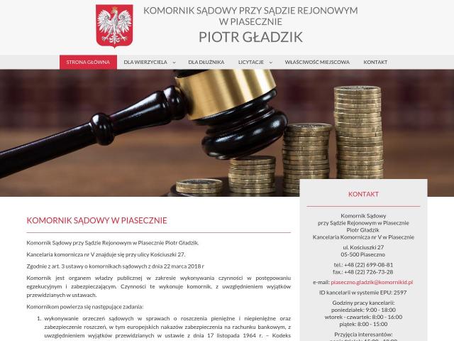 Komornik Sądowy przy Sądzie Rejonowym w Piasecznie Piotr Gładzik